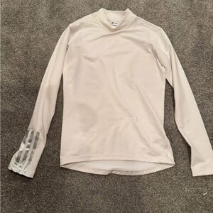 Adidas Dry fit compression mock neck Long Sleeve Shirt with Silver Stripes